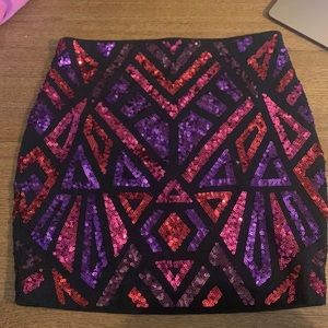 Sequin express mini skirt